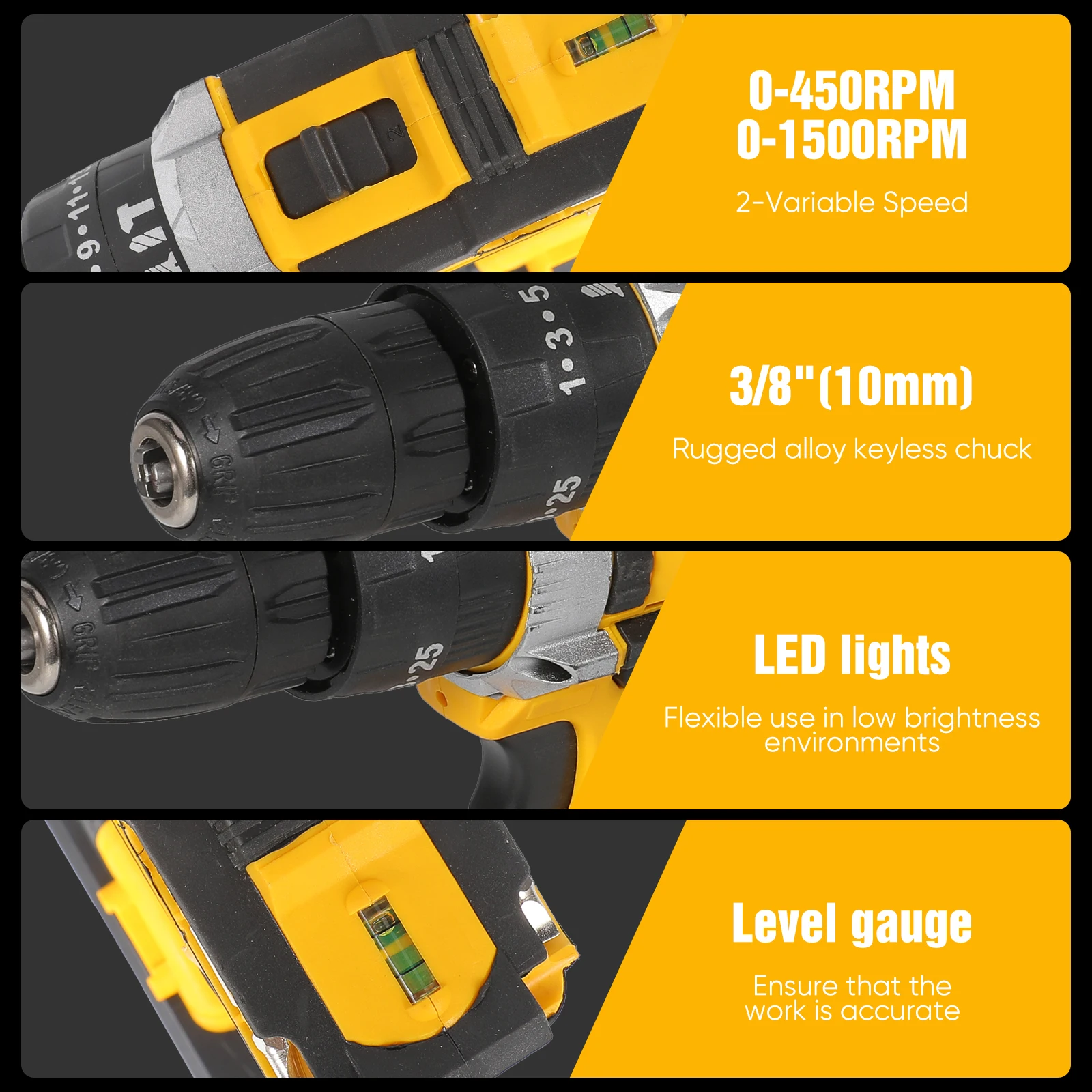 Trapano a percussione a batteria 21V Cacciavite elettrico Trapano a percussione elettrico Mini trapano a mano senza fili Utensili elettrici a batteria agli ioni di litio