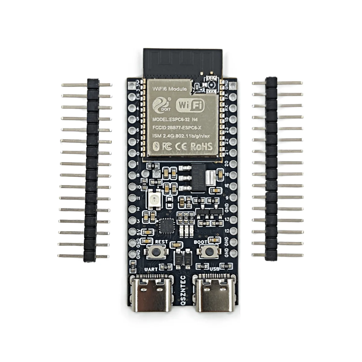 ESP32-C6-DevKitC-1 Placa central de ESP32-C6 WIFI6 BLE Zigbee Módulos compatibles con la serie ESP32 de consumo de energía ultrabajo