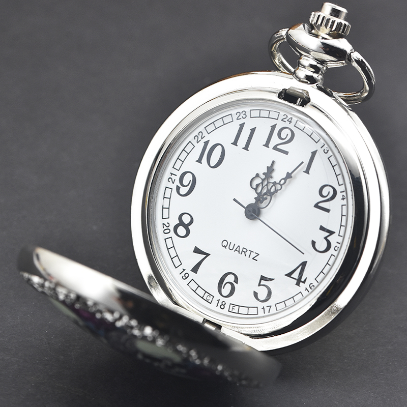 Vintage Bronze Silber Steampunk Clamshell männliche und weibliche Studenten Geschenk Quarz Halskette Kollektion Gedenktaschenuhr