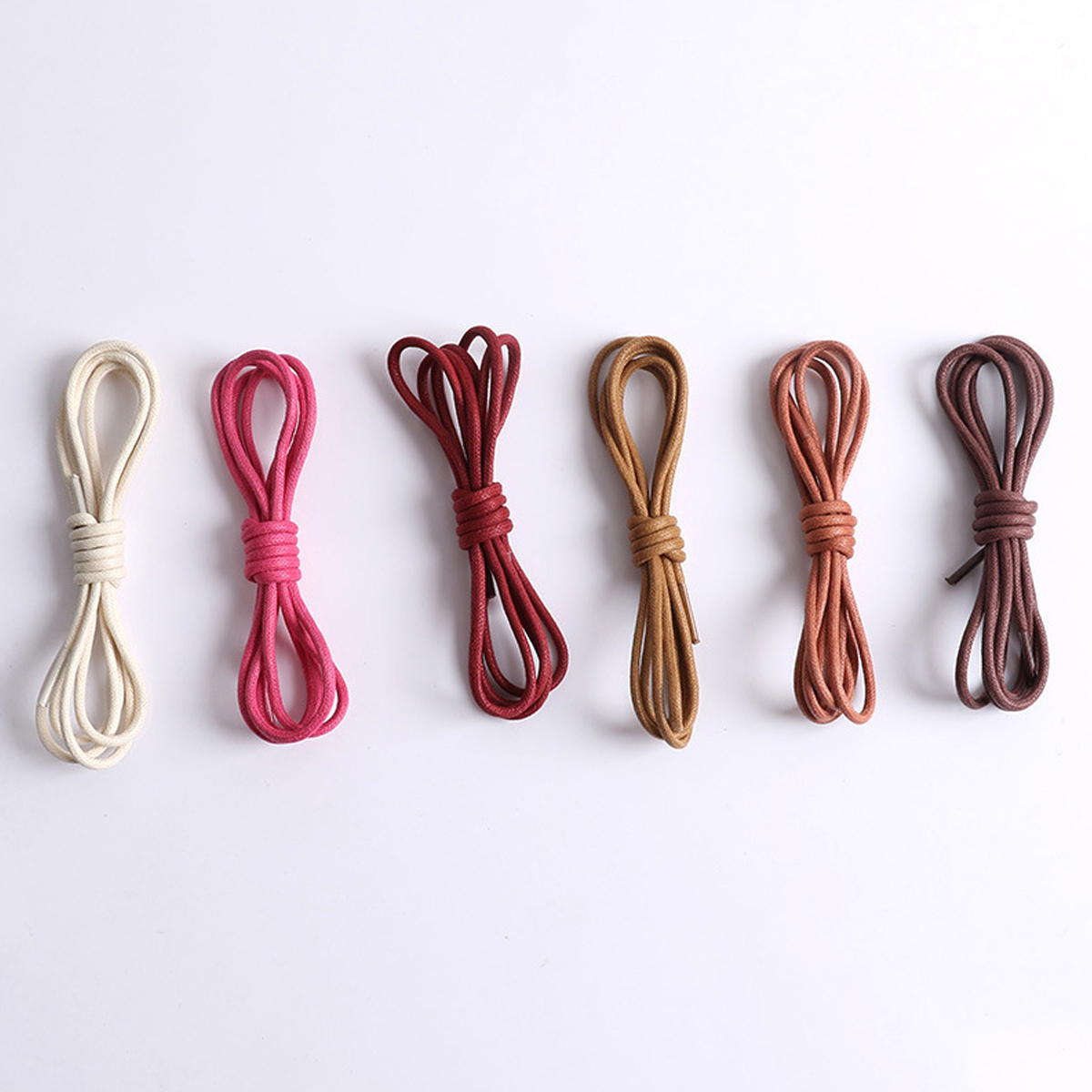 1 par de cadarços redondos encerados com corda de cera fina, cadarços de sapato 100% algodão duráveis de qualidade, adequados para todos os tipos de sapatos