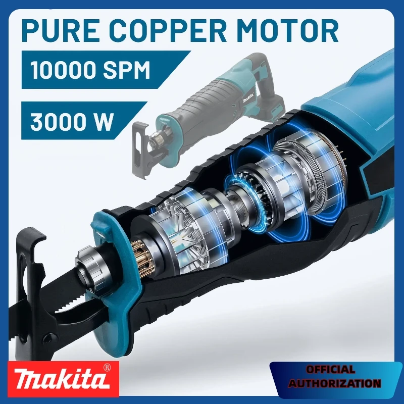 Makita Brushless Reciprocating Saw Reciprocating Saw Portable Cordless Power Tools With 4pcs Saw Blades For 20V18V Battery