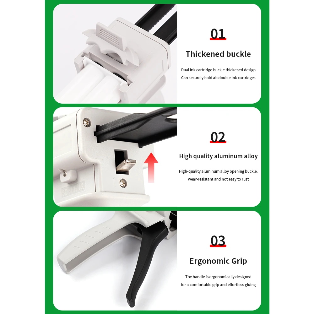 50ml Dispenser Gun,Epoxy Glue Gun1:1/2:1 Impression Mixed Dispensing Gun Two-component AB Glue Gun