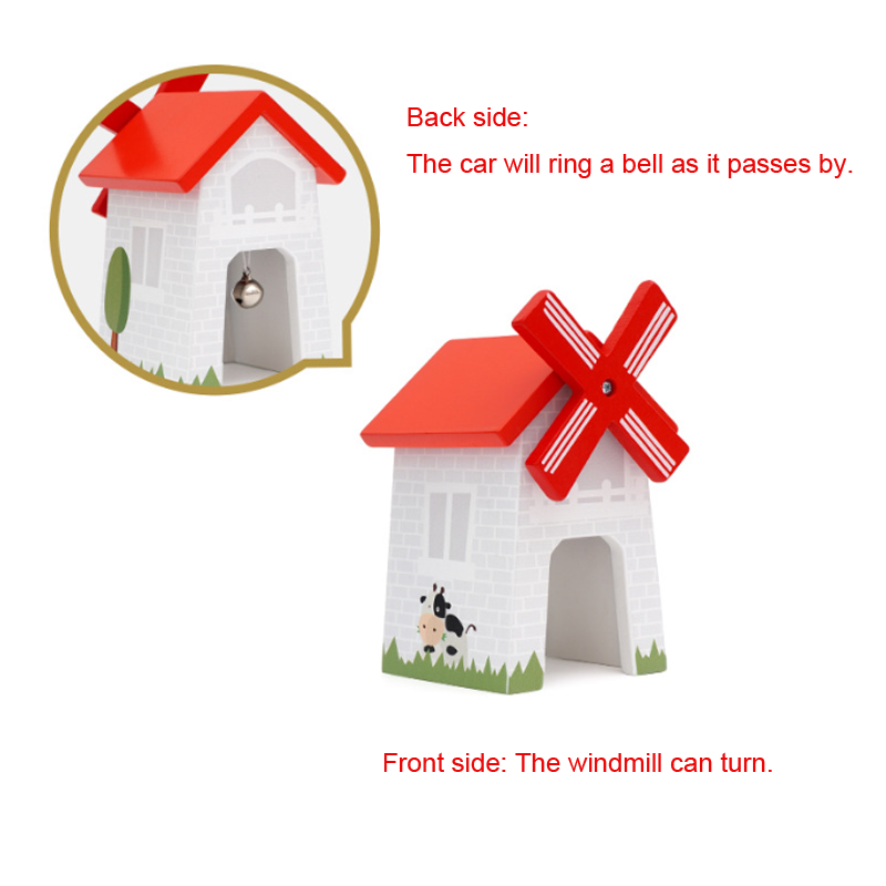 Wooden Train Track Accessories Roadblocks Station Scene Educational Toy For Kids Compatible with Thomas Wooden Railway System