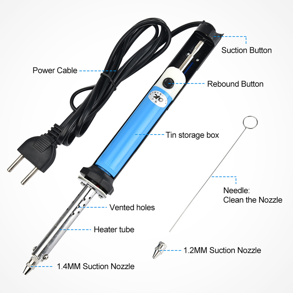 2 In1 Electric Tin Suction Sucker Pen Soldering Iron AC 110V/220V 30W PCB Solder Suction Desoldering Pump Soldering Tool