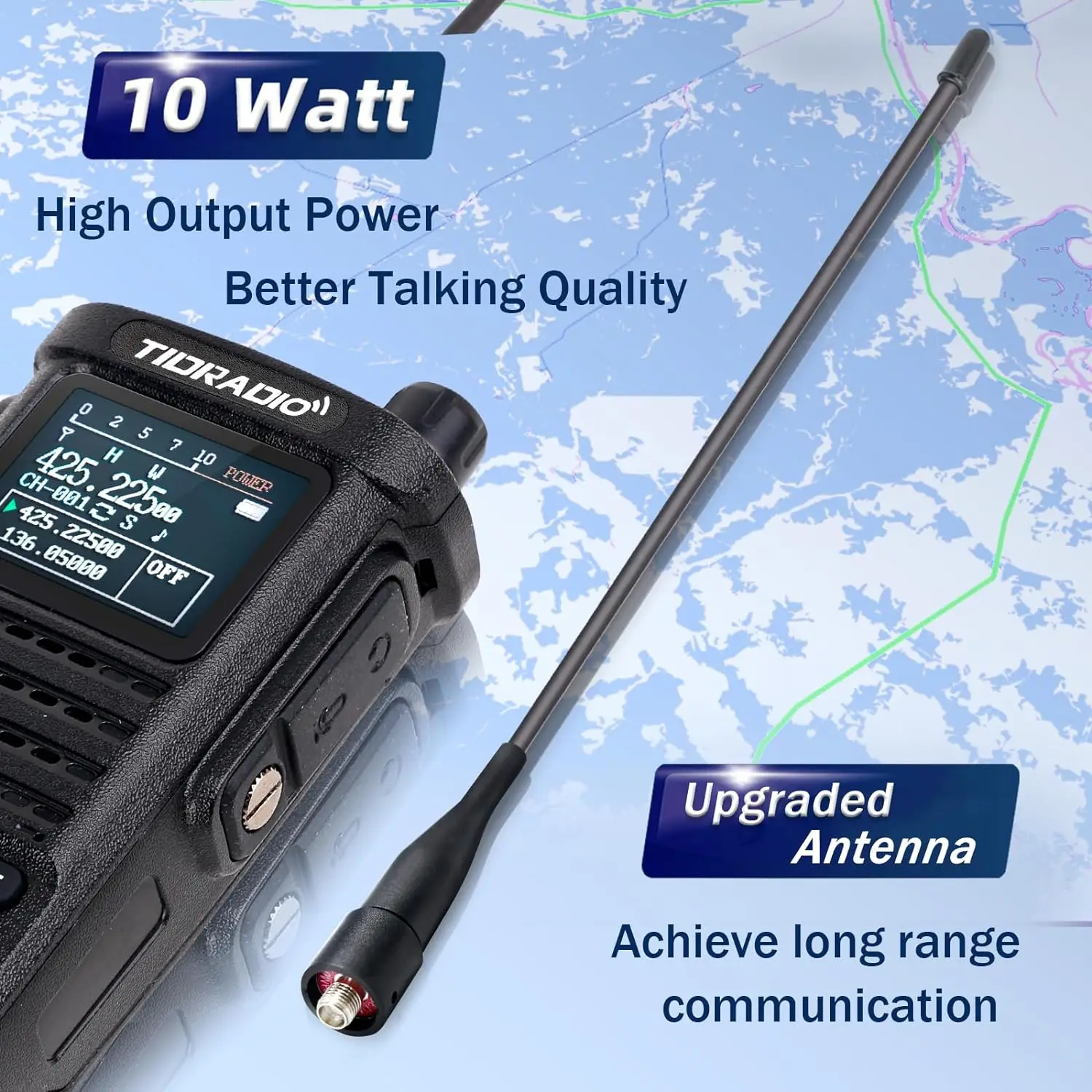 2nd Gen TIDRADIO TD-H8 10W Profession Walkie Talkie Long Range Emergency Radio Portable Two Way Radio Receiver Search Repeaters