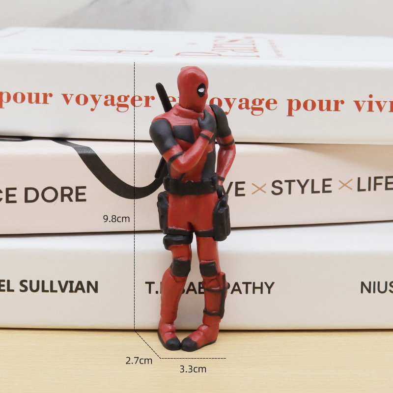 6 décoration de bureau Deadpool voiture bureau à domicile Marvel 8 cm X-MAN drôle mignon Figure enfants modèle jouets