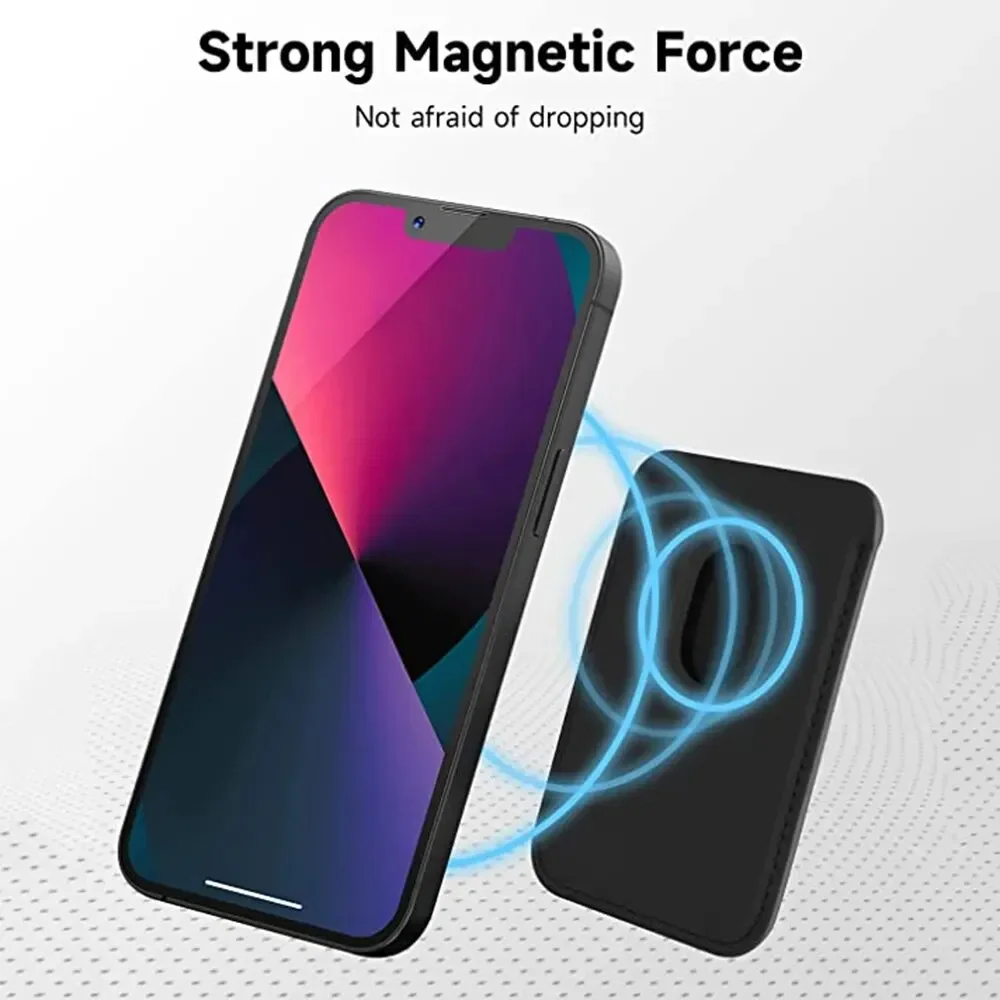 Carteira de couro magnética titular do cartão macsafe suporte do telefone para magsafe iphone 15 14 13 pro max mac suporte seguro telefone