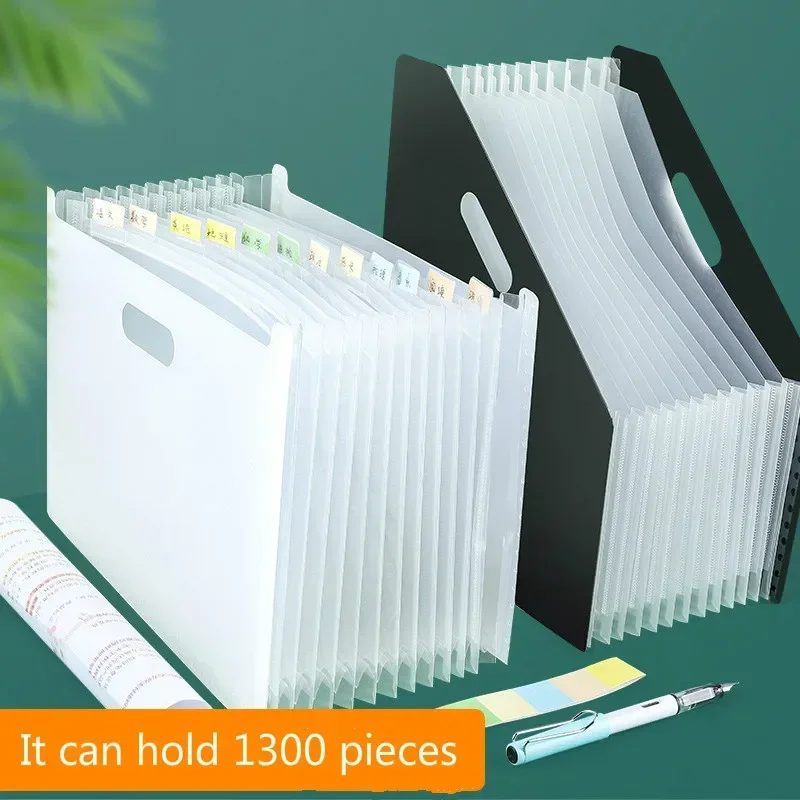 Nhiều Lớp Đứng Giấy Thử Nghiệm Túi Dọc Đàn Organ Túi A4 Lưu Trữ Dữ Liệu Túi Văn Phòng Sinh Viên Di Động Thư Mục Đồ Văn Phòng