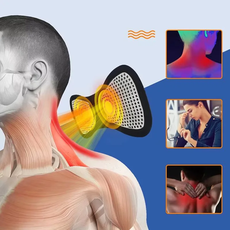 Intelligente mini elektrische nekmassager Opladen van draagbare schouder- en nek-nekmassagepatch met meerdere verstelbare niveaus