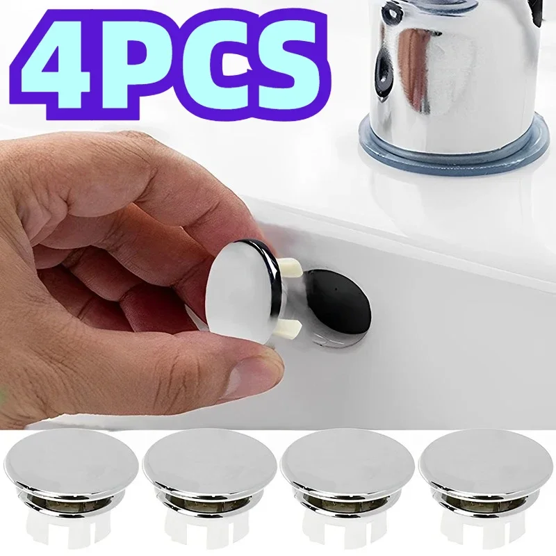 4 pçs plástico pia buraco overflow capa para cozinha bacia do banheiro guarnição tampa de drenagem pia lavatório redondo overflow anel plug