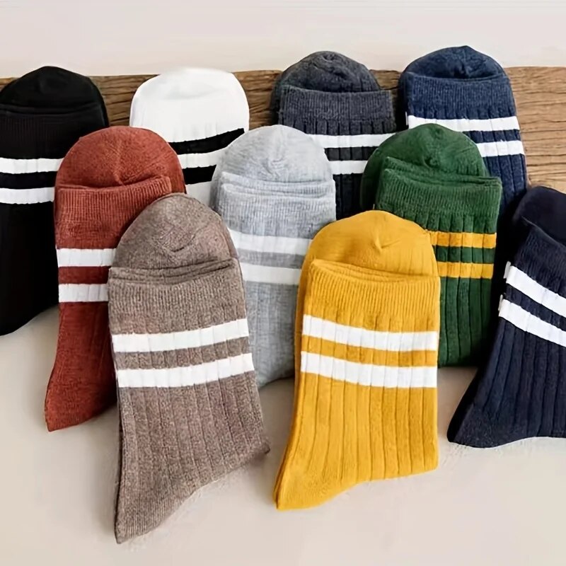 5-parowe skarpetki męskie, jesienne i zimowe skarpetki sportowe w stylu vintage Fun Fashion, skarpetki sportowe Trend