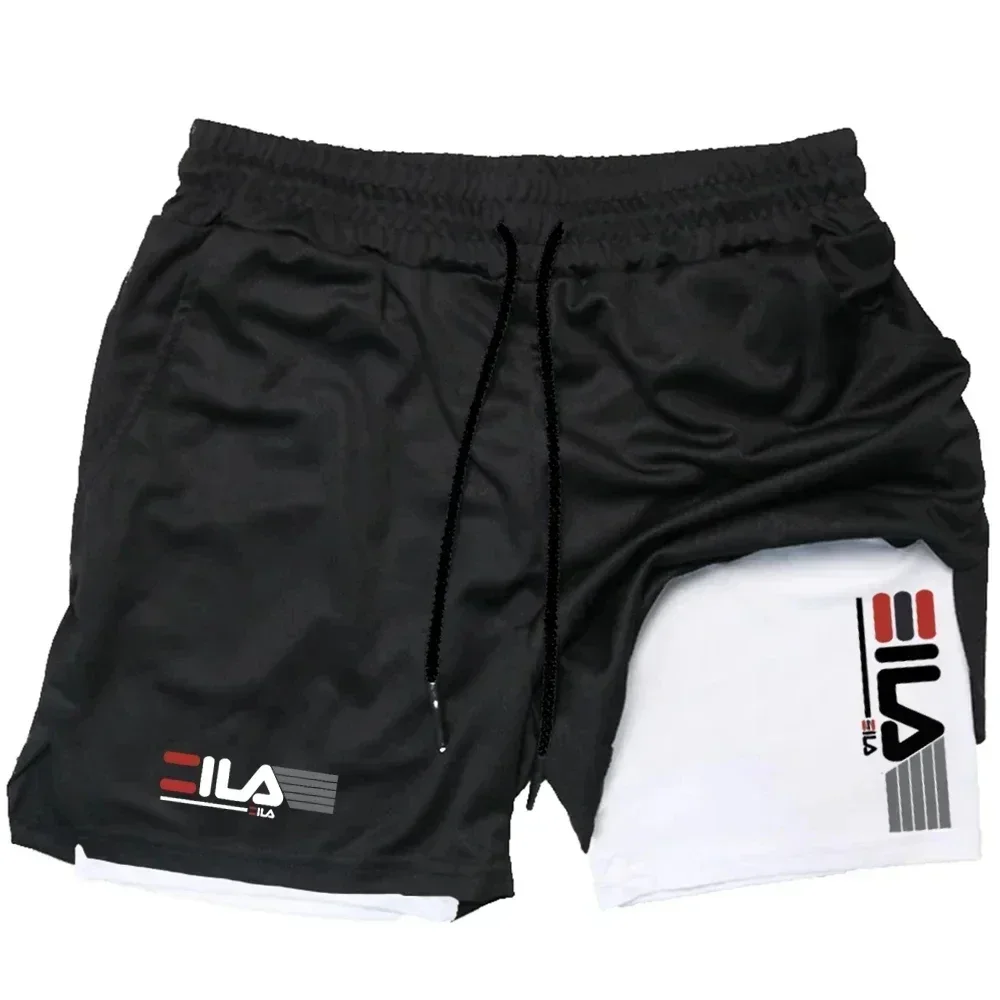 Pantaloncini sportivi da uomo doppio strato due in uno pantaloncini casual traspiranti ad asciugatura rapida pantaloni sportivi da corsa estivi M-3XL