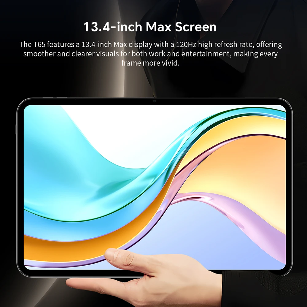 Планшет Teclast T65 13,4 дюйма, 2K, 120 Гц, Dsiplay Unisoc T7280, восьмиядерный процессор, макс. 20 ГБ ОЗУ, 128 ГБ ПЗУ, 8000 мАч, аккумулятор, планшеты Android 15 Lte