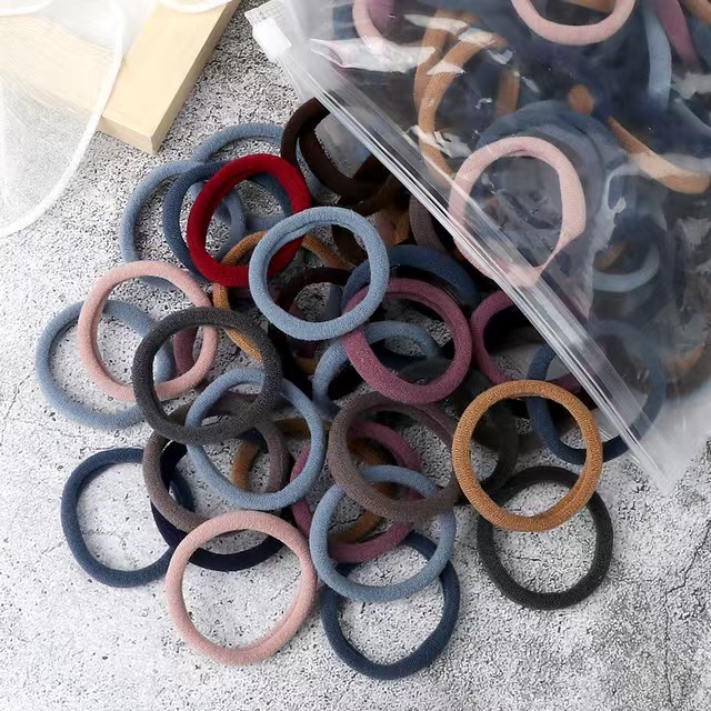 98 peças de faixas de cabelo elásticas de combinação multicolorida, faixas de cabelo femininas doces, faixas de cabelo de borracha, acessórios de cabelo tecidos