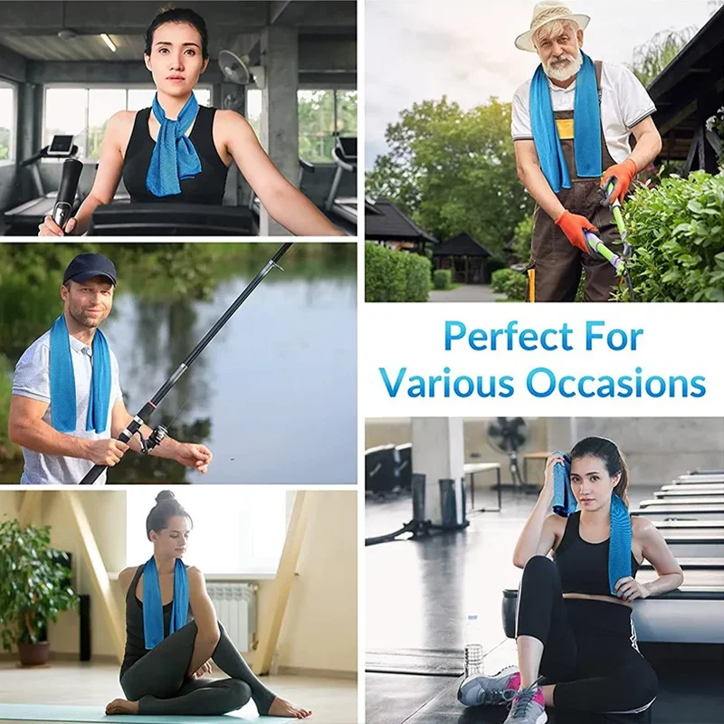Toalha de resfriamento respirável toalha fria esportes com caixa de armazenamento toalha de yoga toalha de ginásio para atividades internas e externas