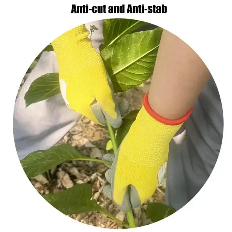 DIY เด็กถุงมือป้องกันความปลอดภัยทนทานกันน้ําทํางานสวนลื่น,เด็กถุงมือยาง,ทนต่อการเจาะ,ห้องครัว
