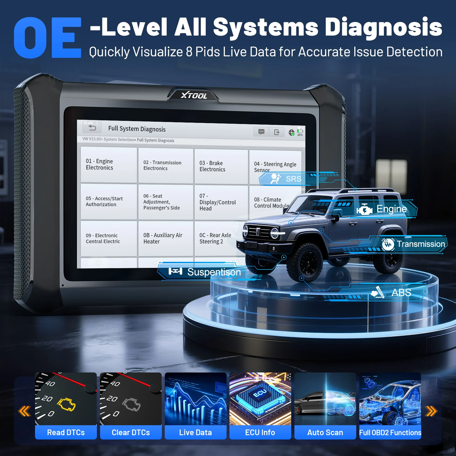 XTOOL X100 PADS V2.0 Schlüsselprogrammierer Kfz-Scanner IMMO Lese-/Schreibchip All Key Lost OBD2-Diagnosetool mit CANFD DOIP