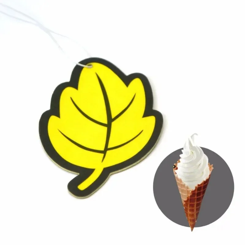 6PCScar อุปกรณ์ตกแต่งภายใน Car Air Freshener กระดาษชาหอมธรรมชาติแขวนอัตโนมัติน้ําหอมวานิลลาน้ําหอม Leaf Shape