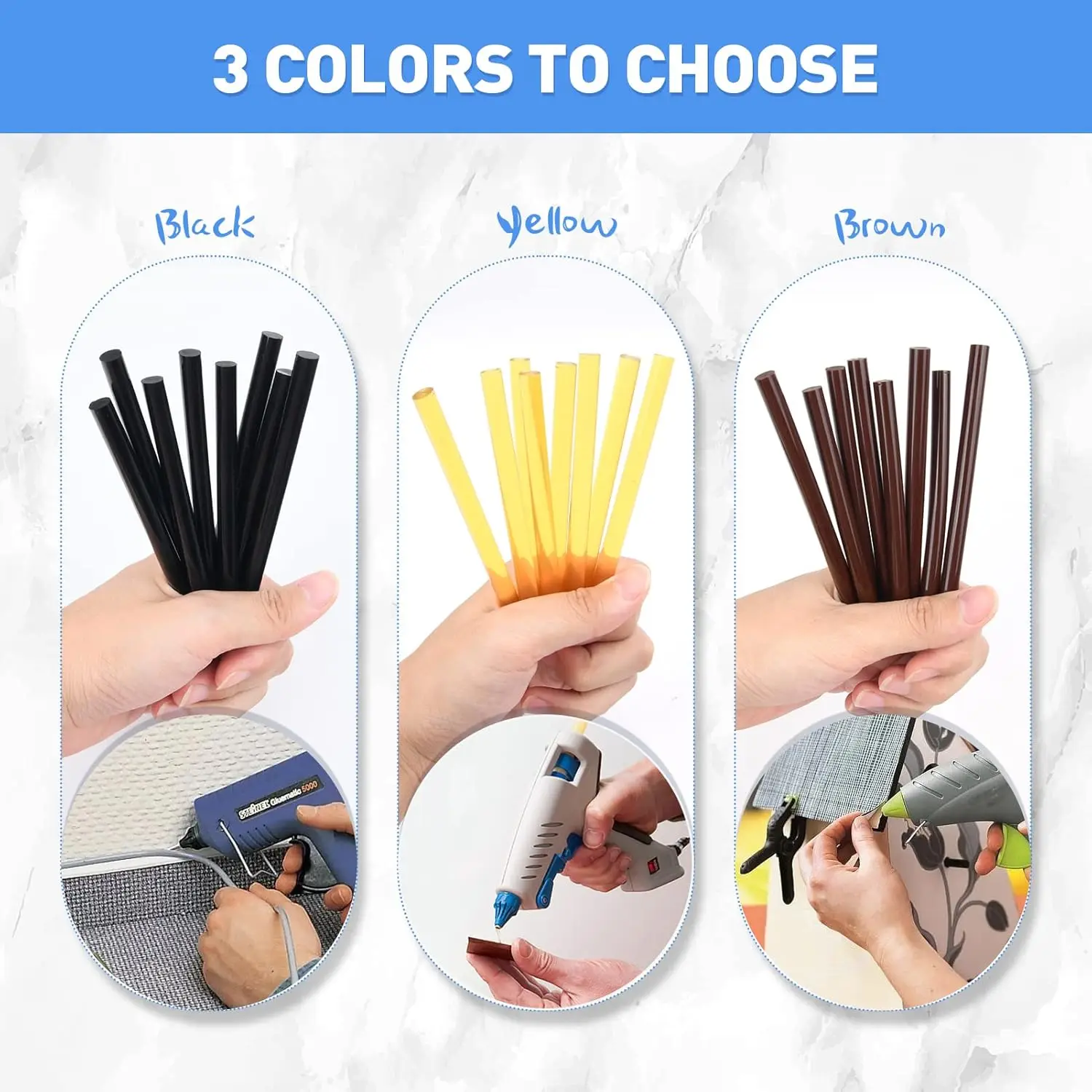 24 varas profissionais das extensões do cabelo dos pces, vara adesiva da cola quente da extensão do cabelo da peruca da arma da ferramenta do estilo do cabelo, ferramenta da peruca