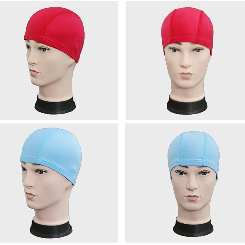 Gorros de baño ultrafinos, gorros de natación cómodos de tamaño libre para hombres y mujeres, gorro de natación de pelo largo con protección para los oídos de nailon elástico