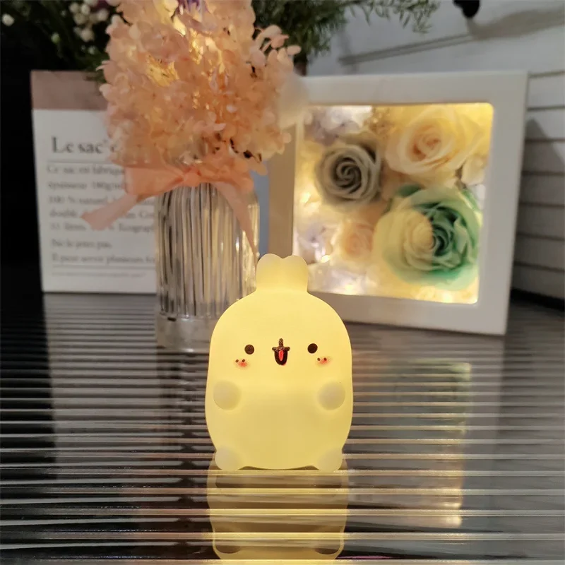 Coelho luz da noite quarto led pequena luz de mesa não plug no suporte chão atmosfera criativa luz da noite decoração