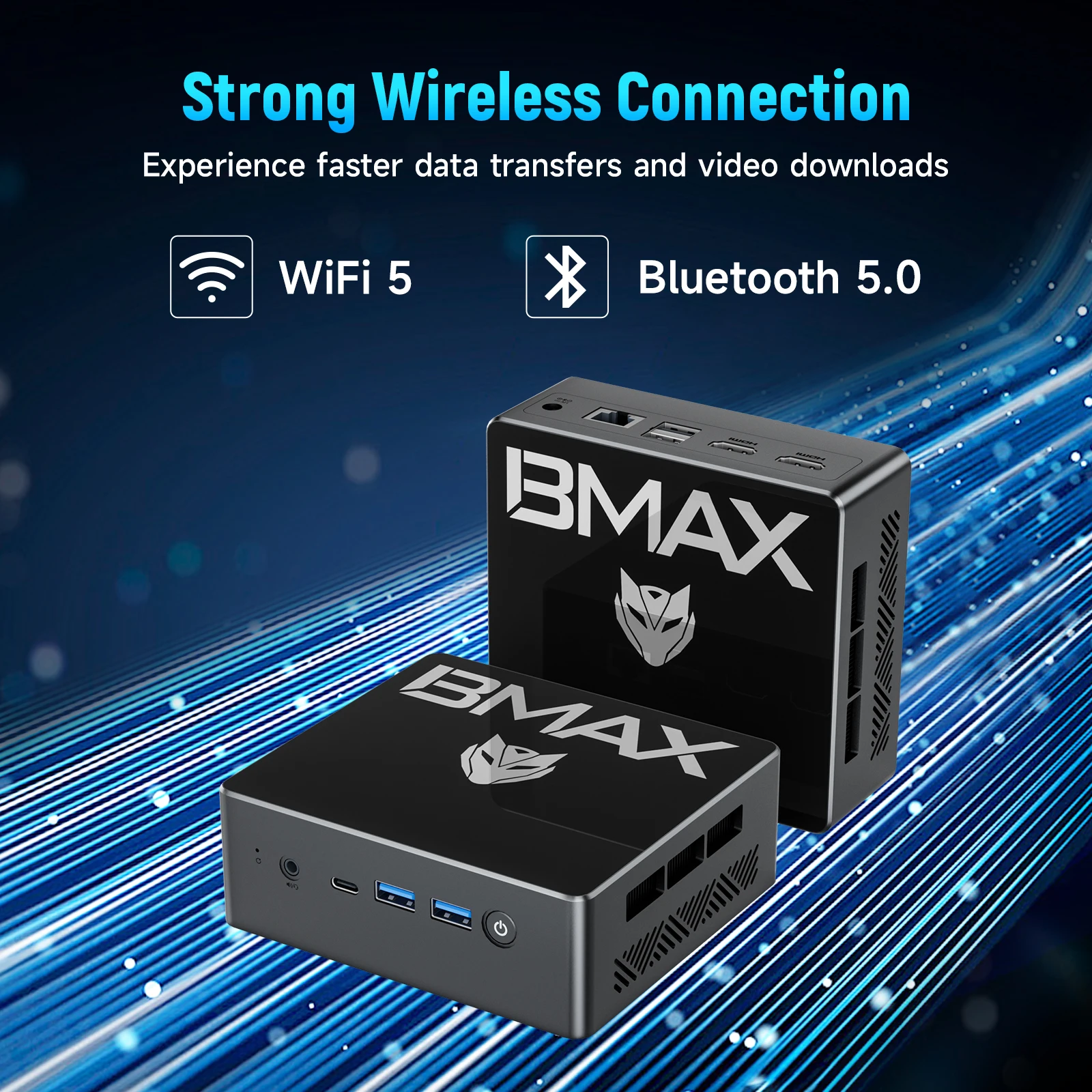 BMAX Mini PC B4 Turbo Windows 11 Pro 16 ГБ ОЗУ 1 ТБ/512 ГБ ПЗУ N150 Микро Настольный компьютер Двухдиапазонный Wi-Fi мини-ПК HDMI VGA Слот M.2