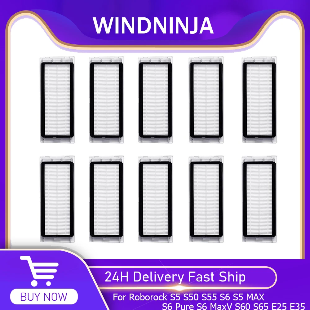 Filtr HEPA do odkurzaczy Xiaomi Roborock S5 S50 S55 S6 S5 MAX S6 Pure S6 MaxV S60 S65 E25 E35, akcesoria, części zamienne