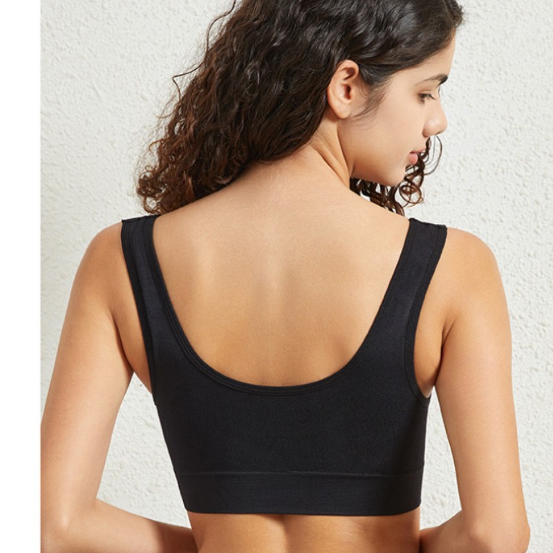 Sujetador sin costuras de S-5XL para mujer, Sujetador deportivo push-up, Tops cortos sin aros, lencería Sexy de Color sólido sin almohadillas, sujetador femenino transpirable