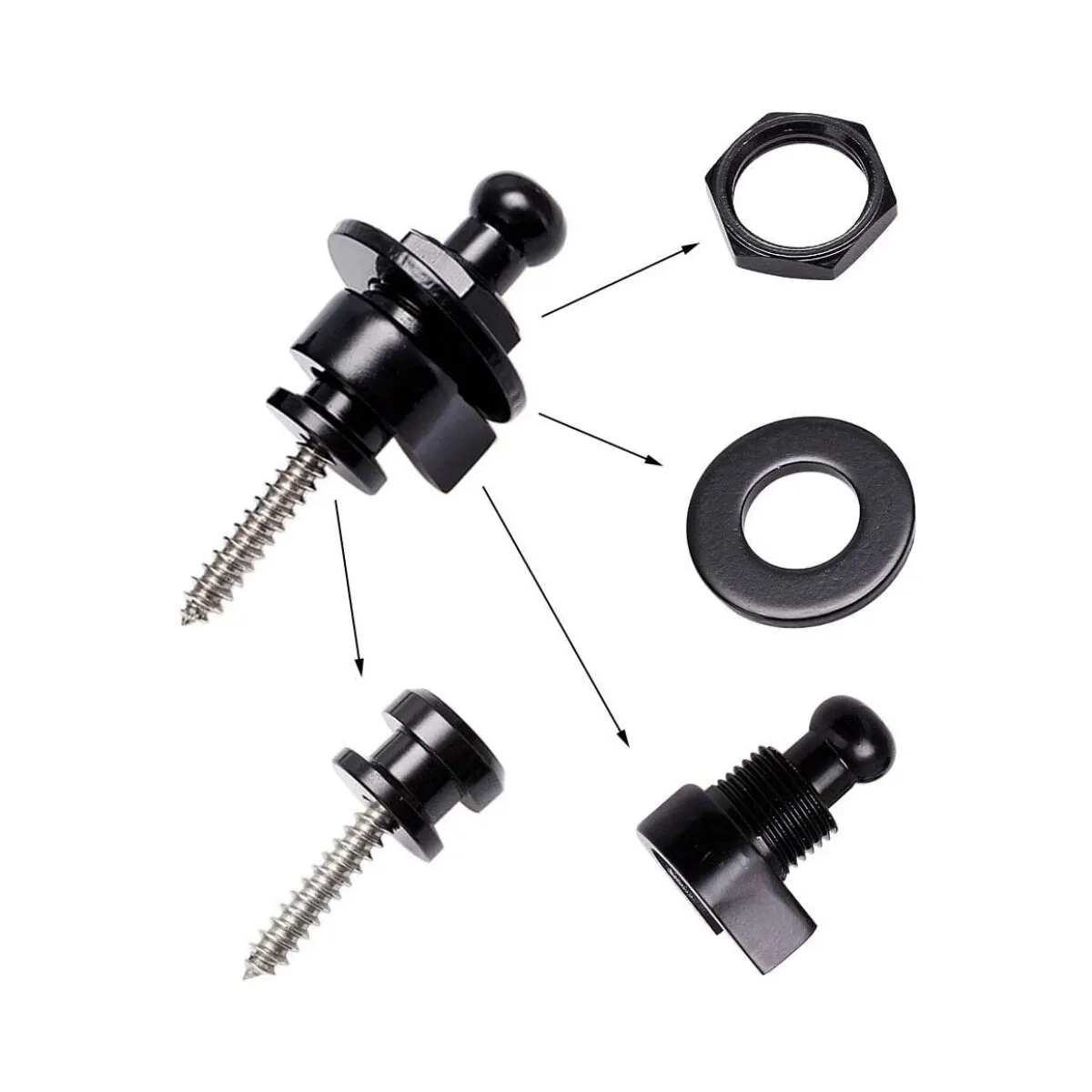 Perni per bottoni per tracolla per chitarra 1 \ 2 \ 4 pezzi 3 colori per scegliere Serrature per tracolla per chitarra premium Bottoni per cinghia di sicurezza in metallo Perni terminali in metallo