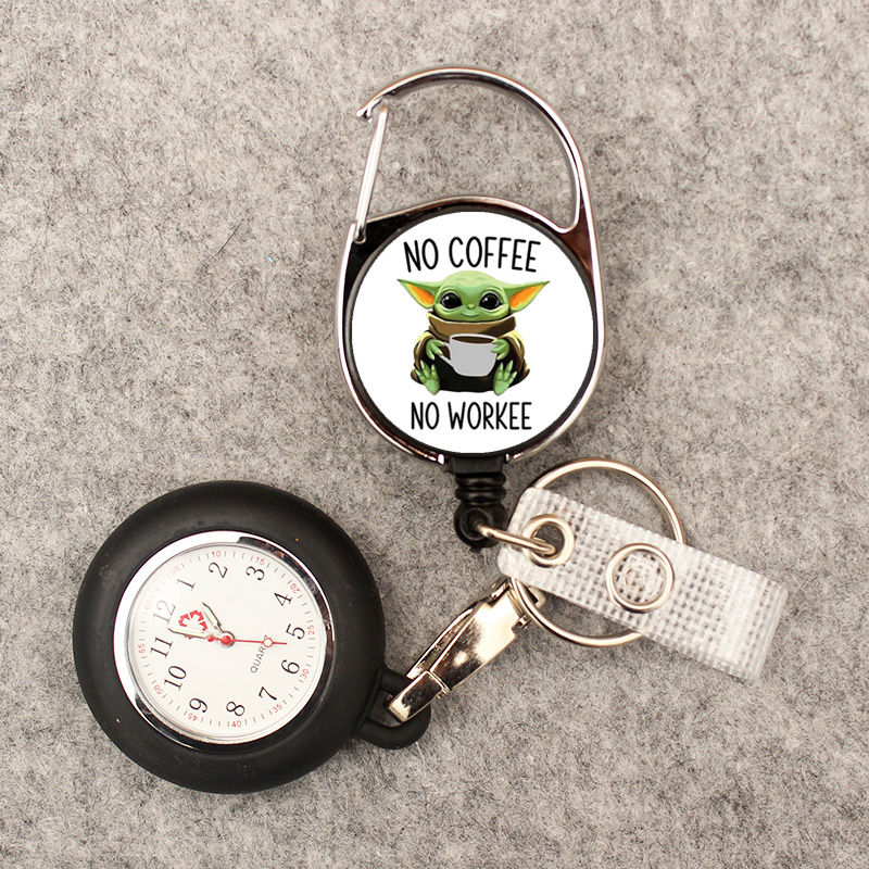 Doutor dos desenhos animados azul mouse enfermeira estilo relógio de bolso multifuncional retrátil e com clipe para homem e mulher