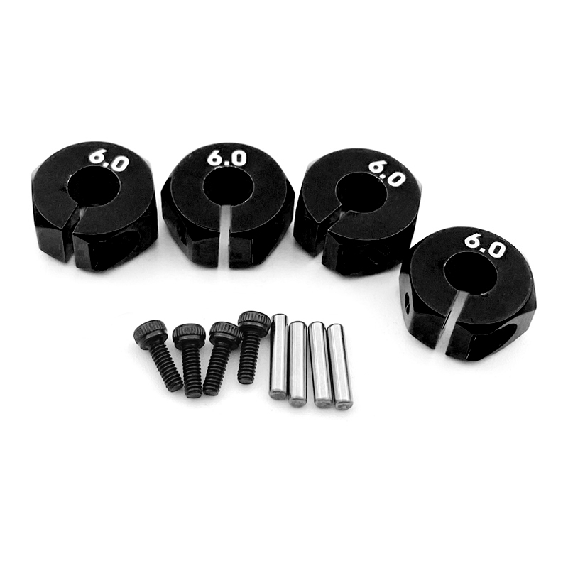 4 Uds. De aluminio de 5/6/7mm de espesor, bujes de transmisión hexagonales de 12mm con pines y tornillos para coches trepador de control remoto, camiones, HSP Tamiya SCX10 Slash
