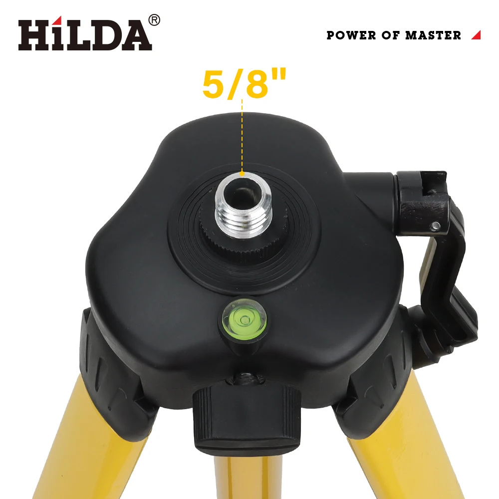 HILDA 1.2M 5/8 Inch Adjustable Height Thick Ferroalloy Tripod Laser Level Stand Base for Self Leveling