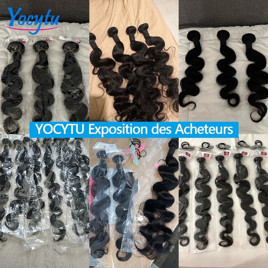 20 22 24 Tissage Cheveux Humains Body Wave Bundles Human Hair 12A Bouclé Meche Tissage Humain Hair YOCYTU 1/3/4 PCS Tissage Lot Brésilien Cheveux Naturels Humains Femme 100% Raw Hair Bundles Livraison 3 Jours France