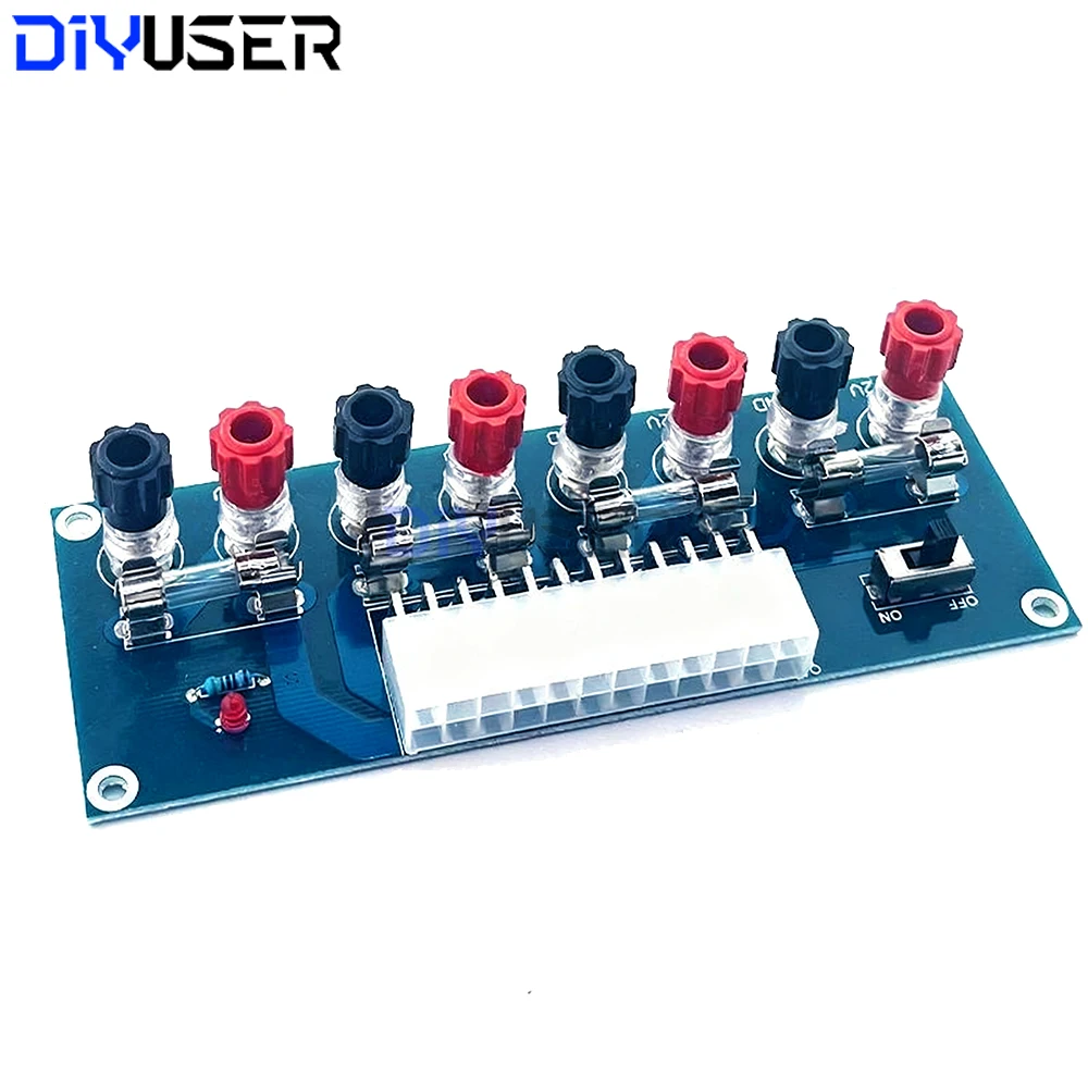 XH-M229 ATX Power Supply Adapter Board, 3.3V 5V 12V Output Terminal Module with On/Off Switch & Fuse for PC Power Supply