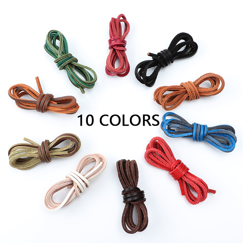 1 paio di lacci in pelle di vacchetta stivali corda lacci 60/80/100/120/140/160 cm mocassini barche lacci accessori per scarpe