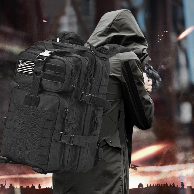 戦術的なバックパック 25L/30L/45L 3 日間アサルトパック Molle システム大型屋外防水リュックサックハイキングキャンプ旅行