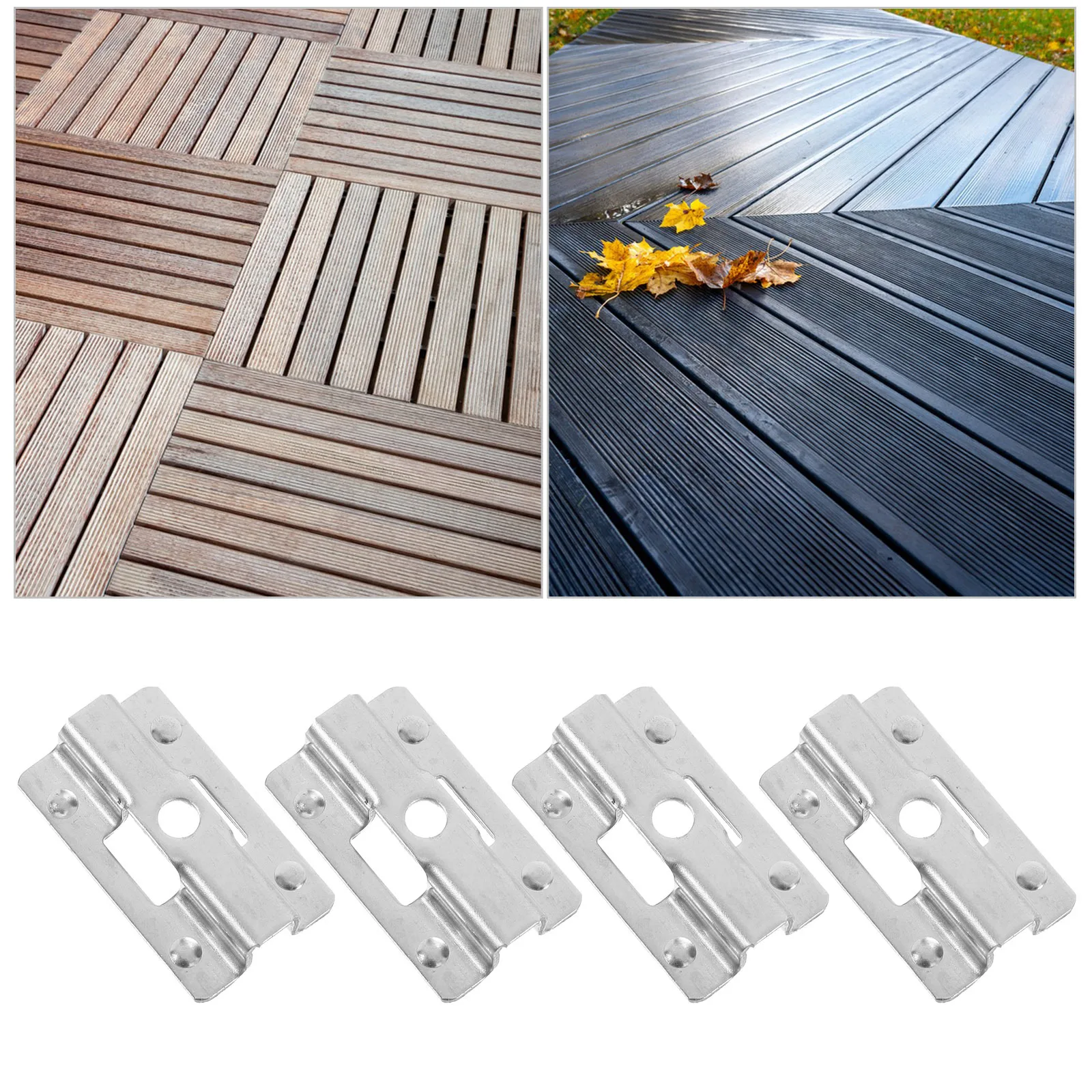 Conector de soporte resistente en forma de U de acero inoxidable, instalación segura de cubierta de plástico y madera para uso en exteriores, 100 Uds.