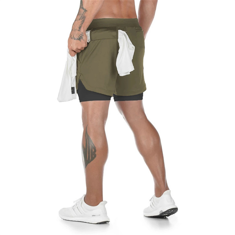 Men's Multi-Pocket Shorts Fitness Sports Shorts Casual Beach Workout Lined Tight Shorts Daily Style