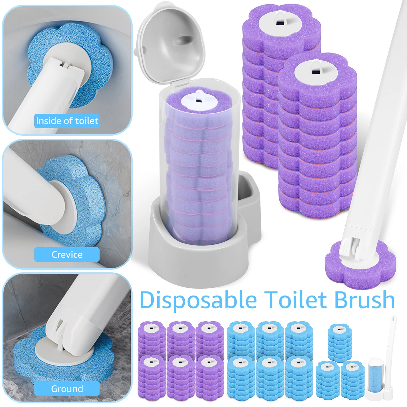 18/36 Pcs Wc Pinsel Einweg Ersatz Kopf Reinigung Kit Wc Schüssel Pinsel Langen Griff Wc Zubehör Werkzeug