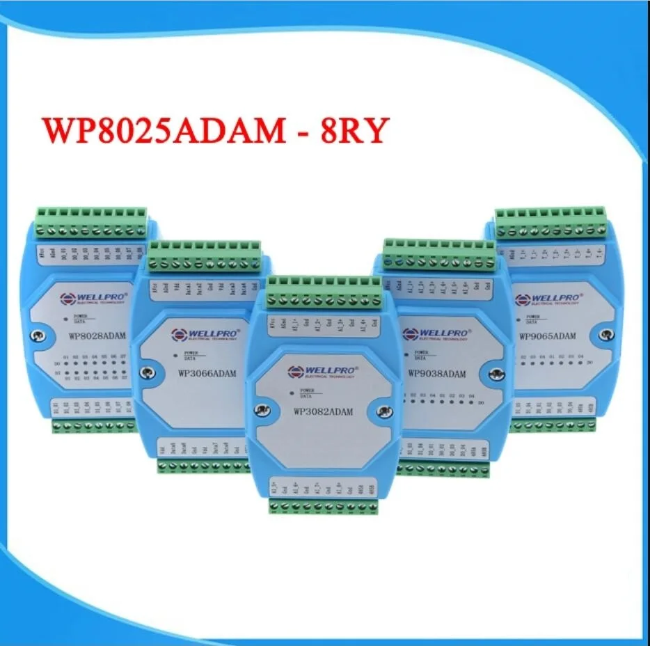 8RO Relaisuitgangsmodule RS485 MODBUS RTU-communicatie WELLPRO WP8025ADAM
