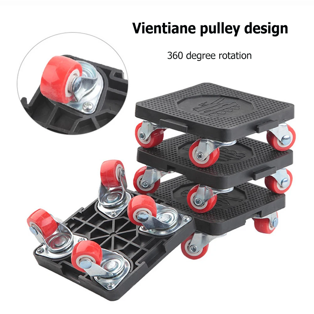 6/8Pcs Professional Furniture Mover Tool Set Heavy Stuffs Transport Lifter Wheeled Mover Roller with Wheel Bar Moving 4 Sliders