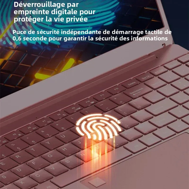 Ordinateur portable Windows 11 Pro 11e génération Celeron N5095 Max 32 Go de RAM 2 To SSD double WiFi (2,4 G/5.0 G) Bluetooth et un clavier rose chic