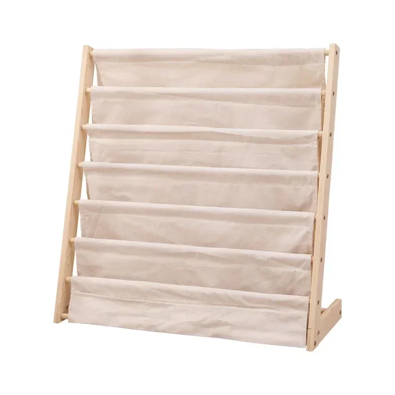 Home furnitureSolid wood children's bookshelf creative multi-layer movable storage rack floor-standing bookcase picture book rac