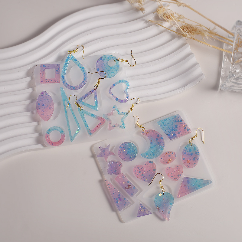 イヤリングペンダントエポキシ樹脂シリコーン型 DIY 月と星型イヤリング型ジュエリーメイキングキーホルダーペンダント鋳型