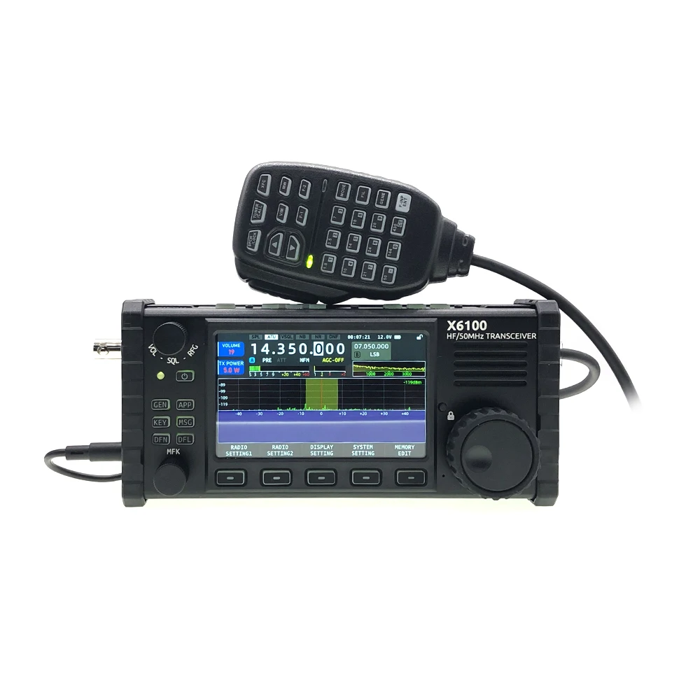 Оригинальный XIEGU X6100 50 МГц, КВ трансивер, портативный SDR, коротковолновый трансивер с антенной, тюнер, все режимы трансивера