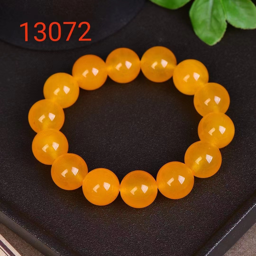 Corrente de Jade de Seda Dourada para Mulheres, Pedra Amarela Âmbar Natural, Pulseira Elástica, Pulseiras de Pedras Preciosas, Encantos Jóias Presentes