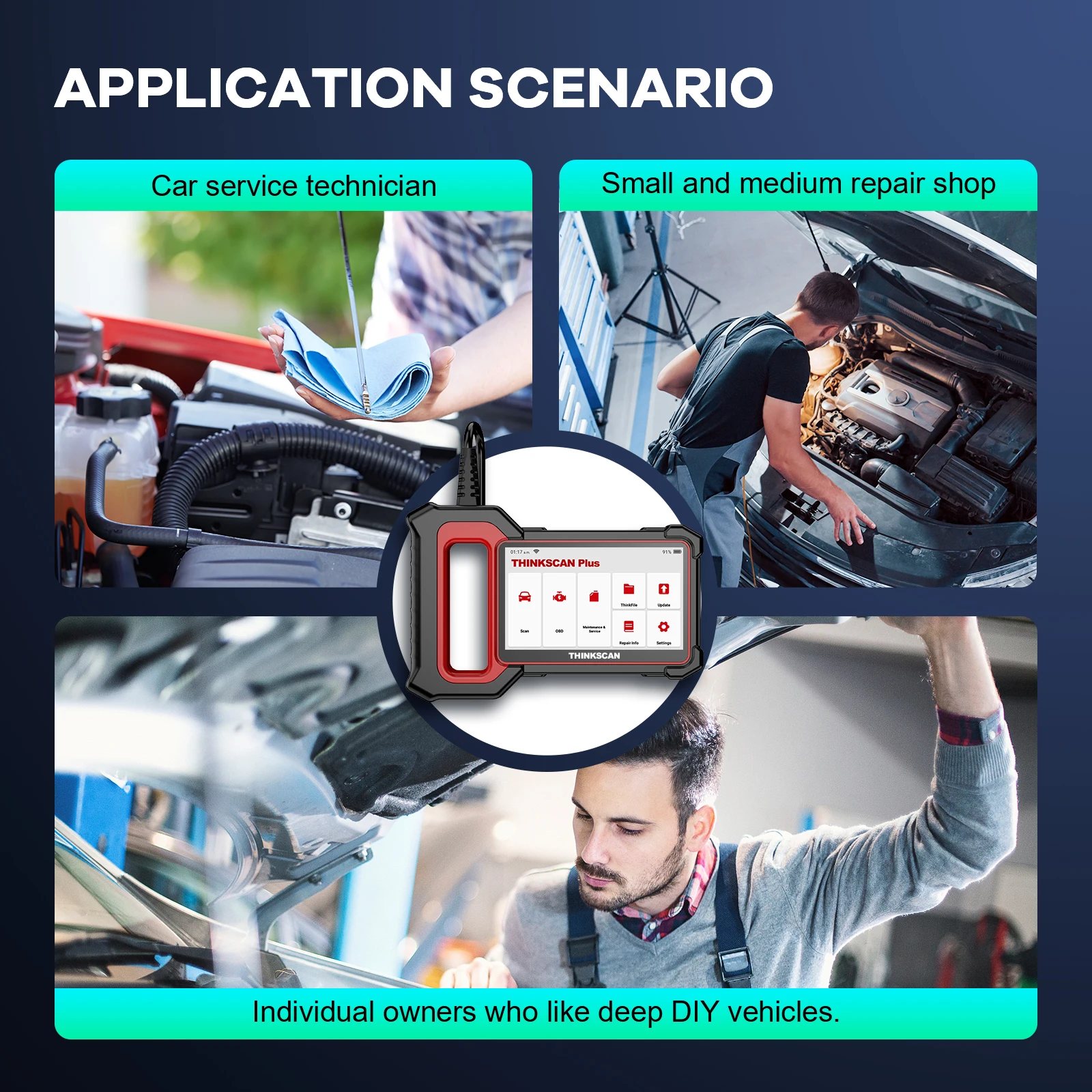 THINKCAR Thinkscan Plus S7/S6/S4 OBD2 Outils de diagnostic Transmission/ABS/SRS Diagnostic du système Lecteur de code de voiture Scanner automobile obd2 pour la mécanique