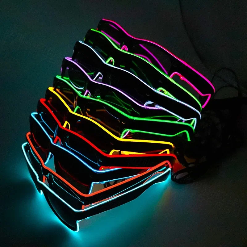1PC Flashing EL Wire LED Light Up Party SunGlasses Led Glasses Luminous Party Decorative Lighting Classic Novelty Gift Bright