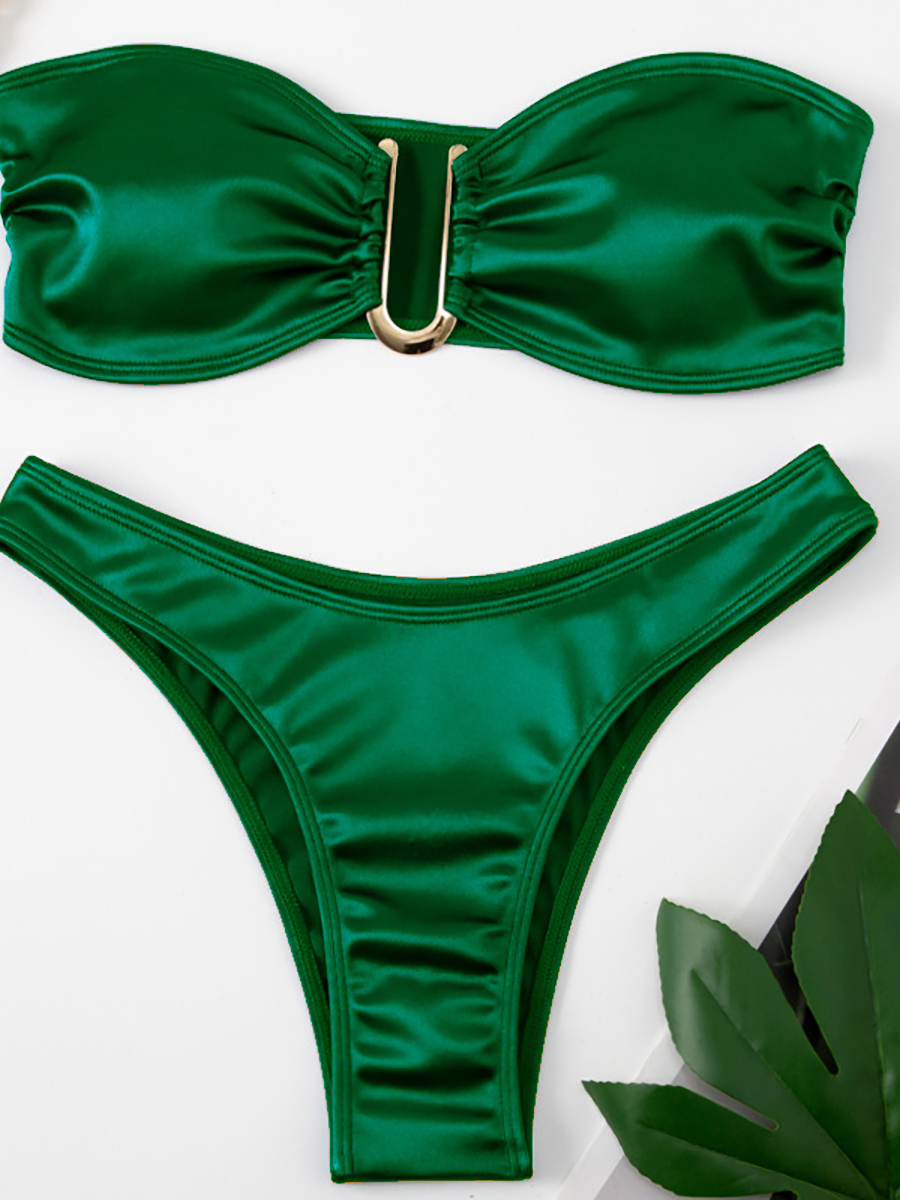 バンドービキニ水着女性 2024 ツーピース水着 Tバックビキニセット女性水着プッシュアップモノキニビーチウェア Biquini