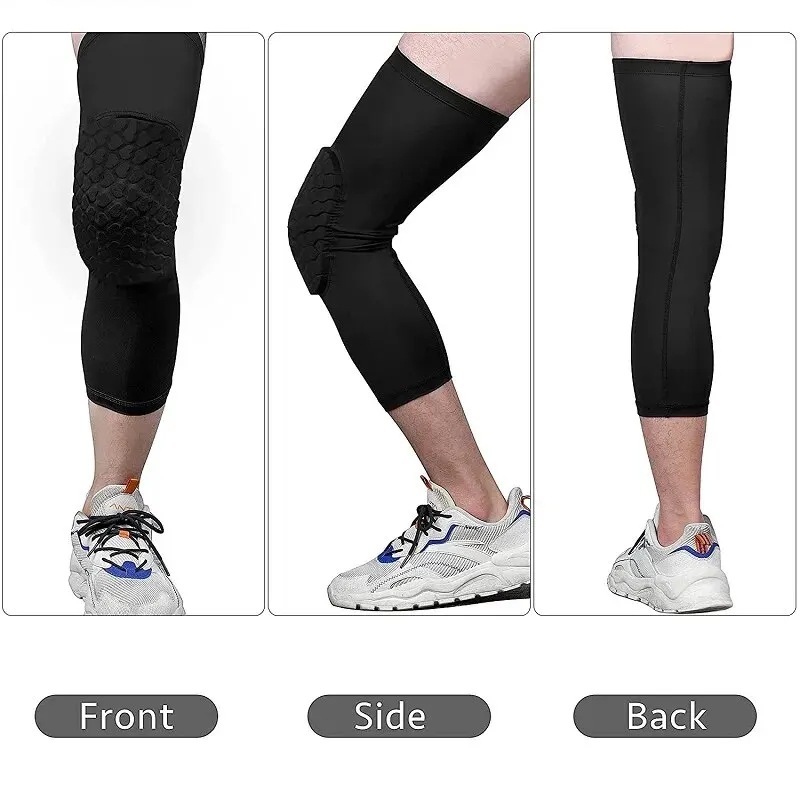 Ginocchiere da basket Protezione Manicotto di compressione Tutore in schiuma a nido d'ape Ginocchiera anticollisione Attrezzatura fitness Supporto per pallavolo